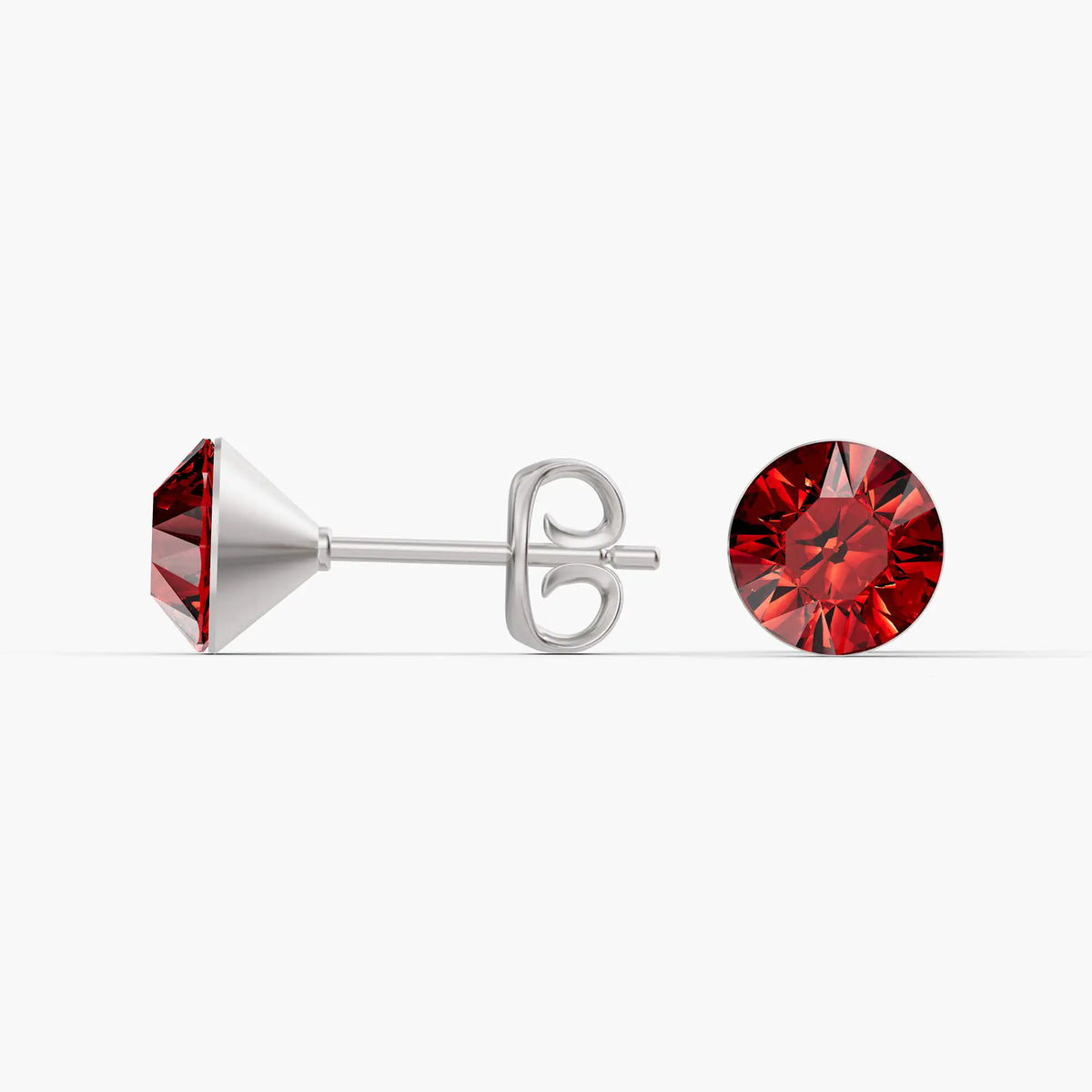 Aurora Crystal Stud Earrings - Scarlet