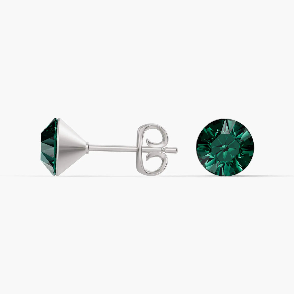 Aurora Crystal Stud Earrings - Emerald