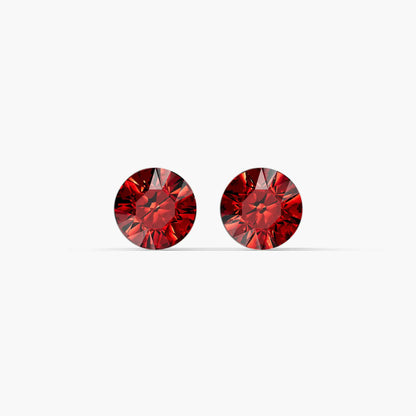 Aurora Crystal Stud Earrings - Scarlet