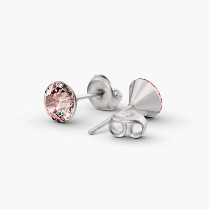 Aurora Crystal Stud Earrings - Vintage Rose