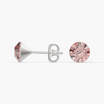 Aurora Crystal Stud Earrings - Vintage Rose