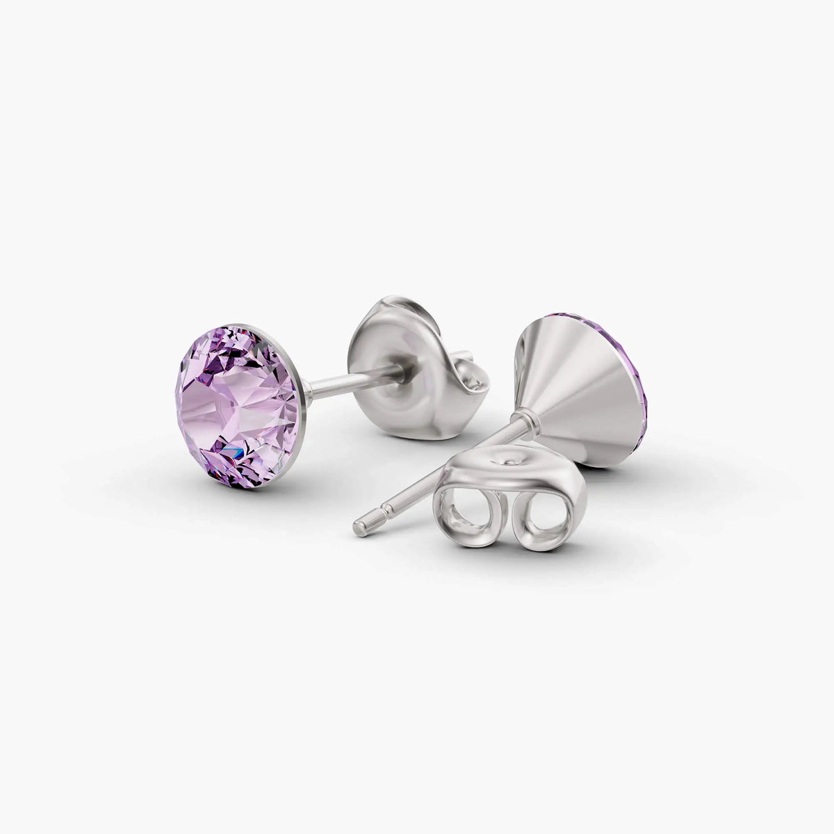 Aurora Crystal Stud Earrings - Violet