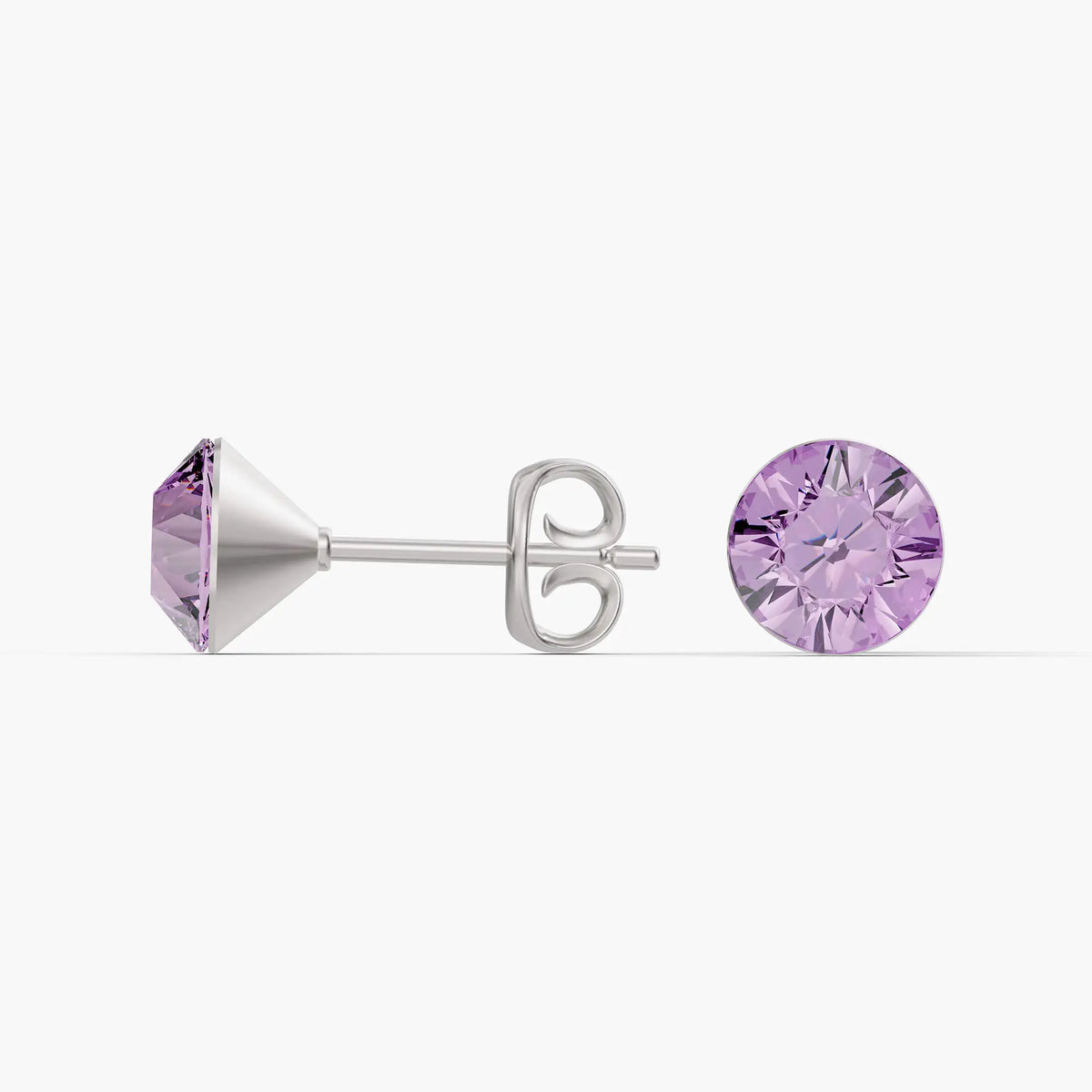 Aurora Crystal Stud Earrings - Violet
